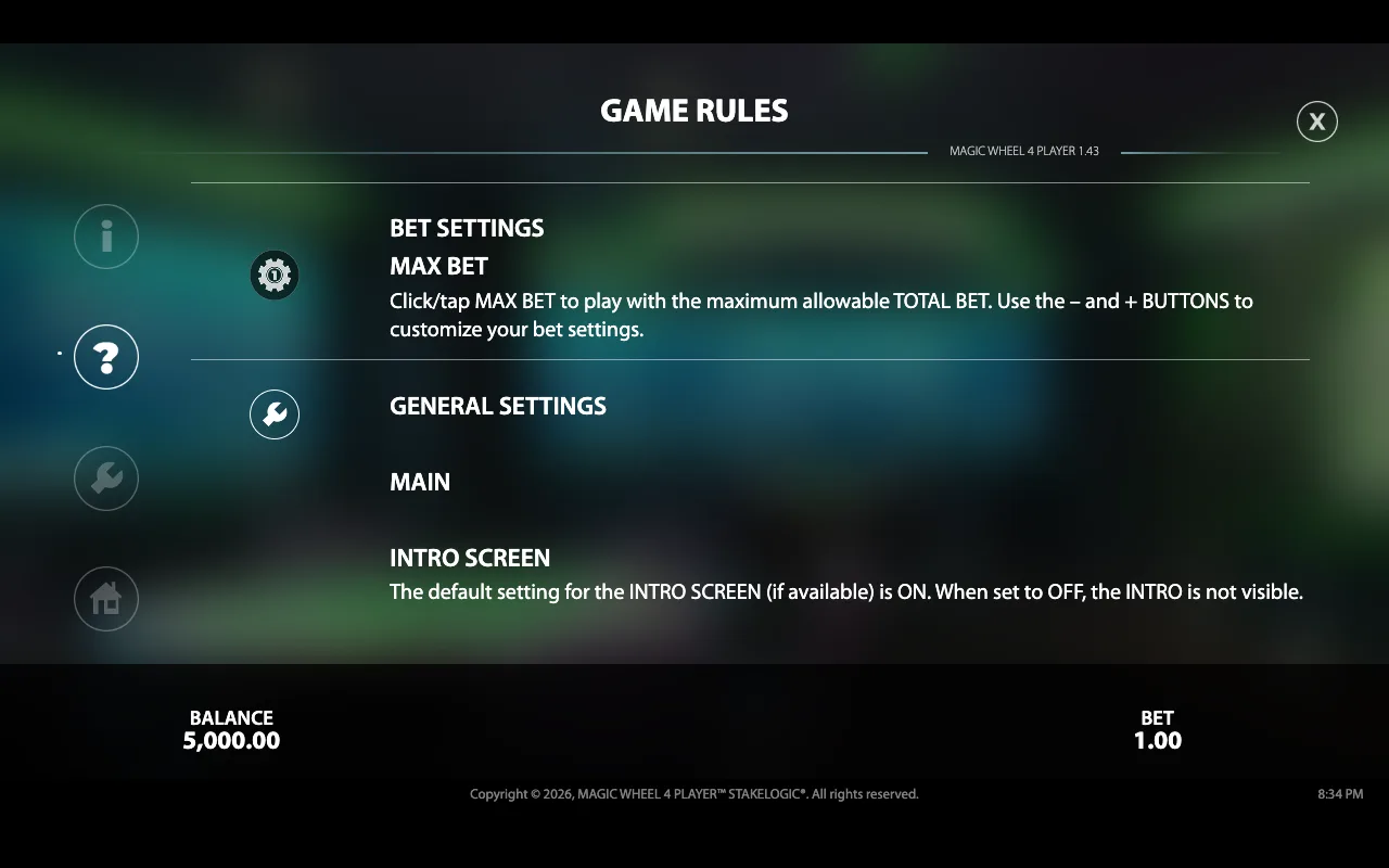 Game rules — Magic Wheel 4 Player