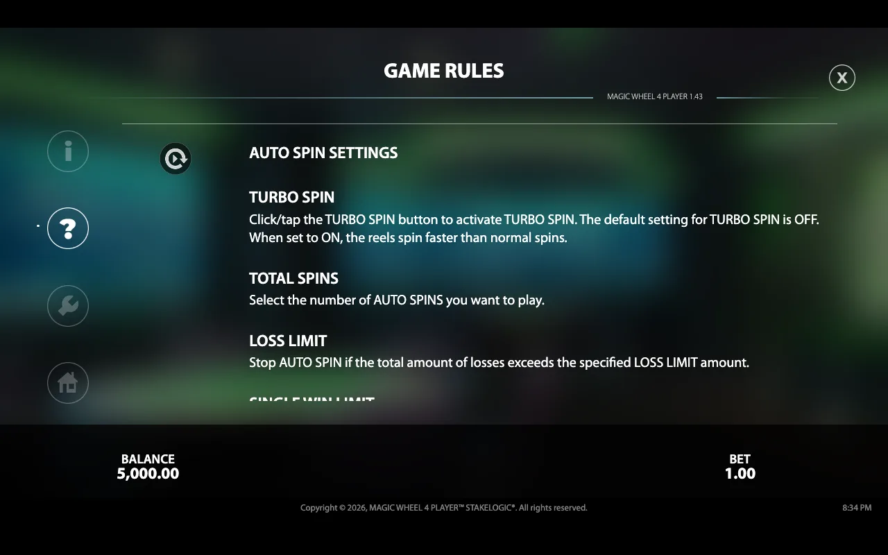 Game rules — Magic Wheel 4 Player