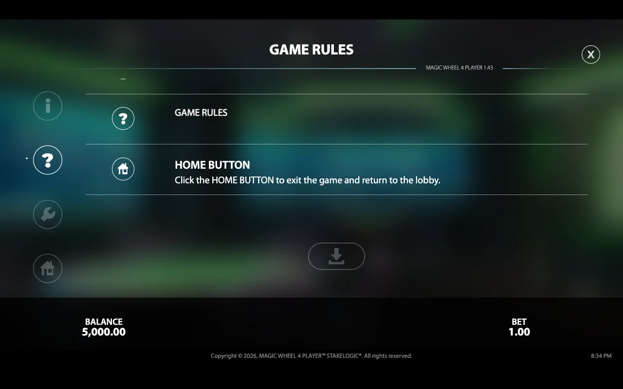 Game rules — Magic Wheel 4 Player