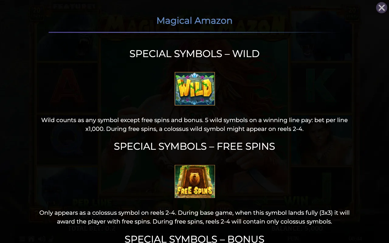 Special symbols - wild — Magical Amazon