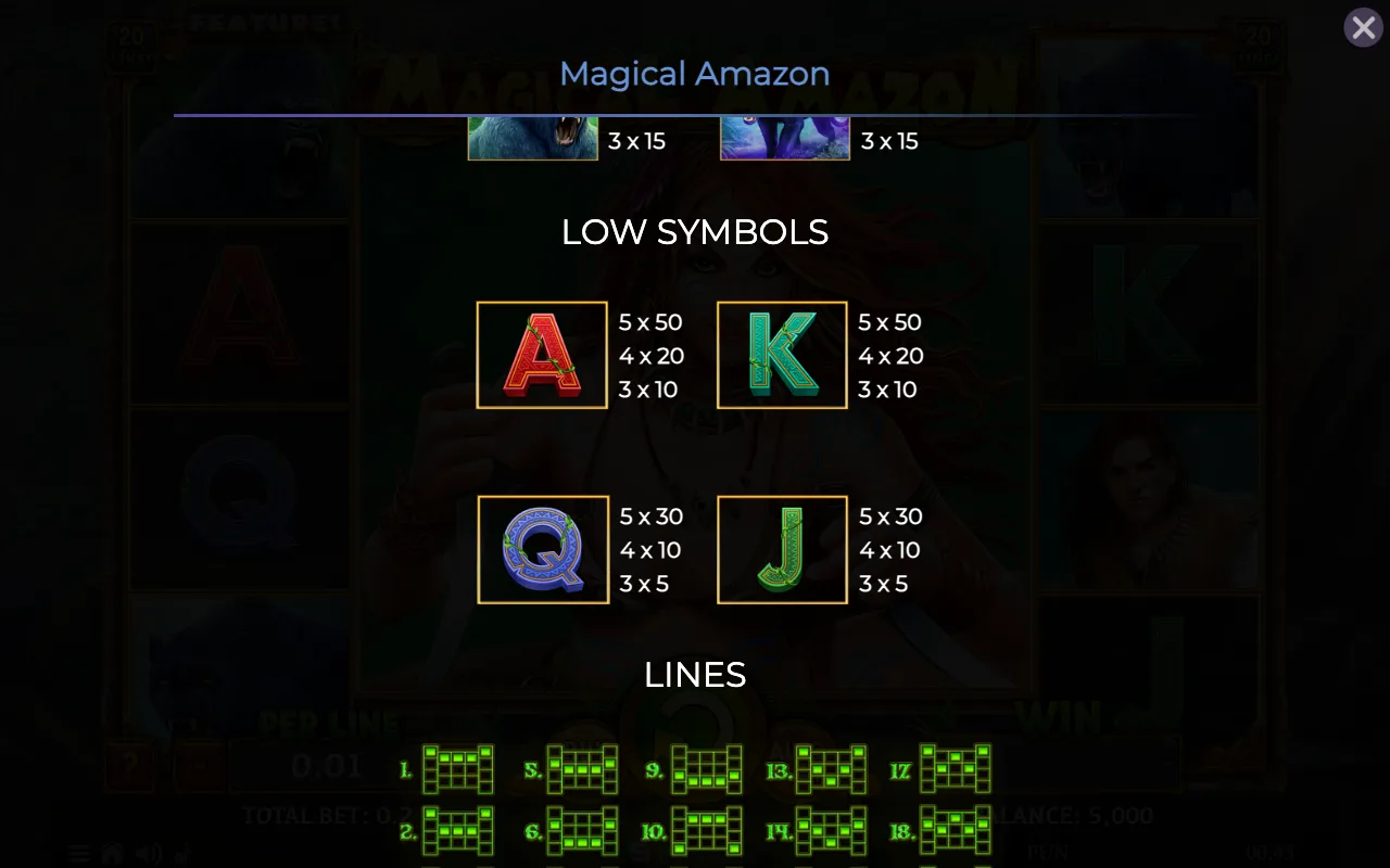 Low symbols — Magical Amazon
