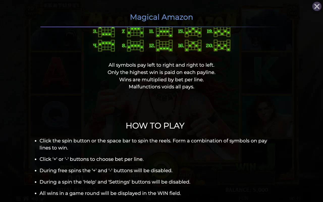 Game rules, page 6 — Magical Amazon