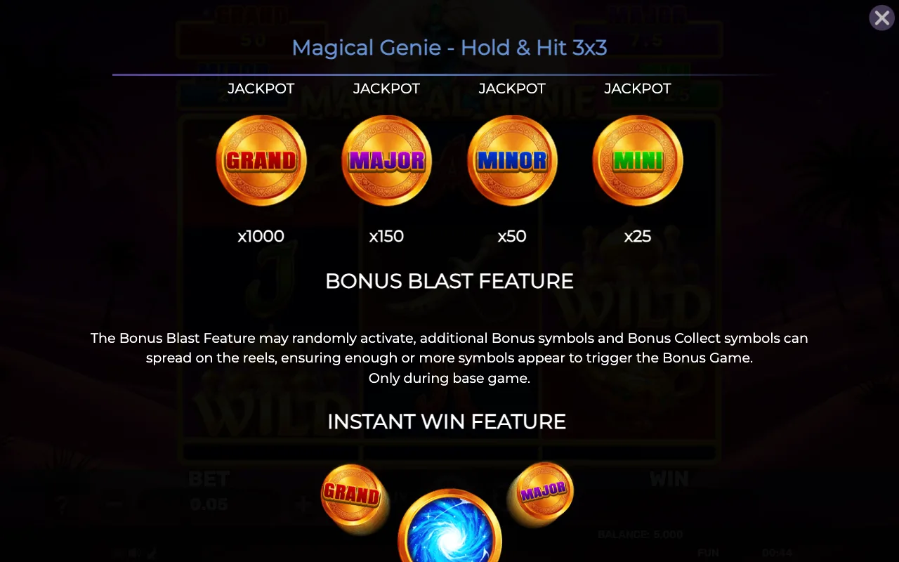 Game rules, page 3 — Magical Genie Holdhit 3x3