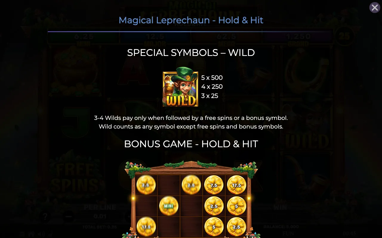 Special symbols - wild — Magical Leprechaun Hold Hit