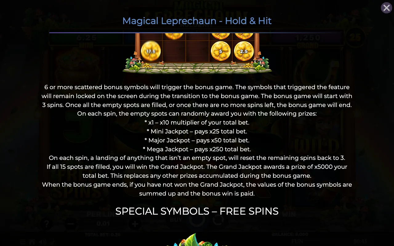 Game rules, page 2 — Magical Leprechaun Hold Hit