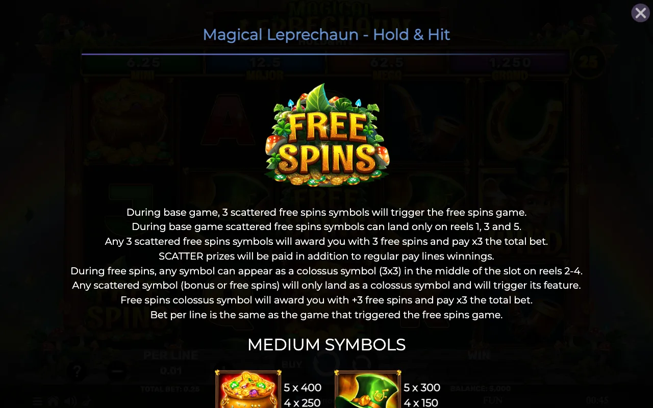 Game rules, page 3 — Magical Leprechaun Hold Hit