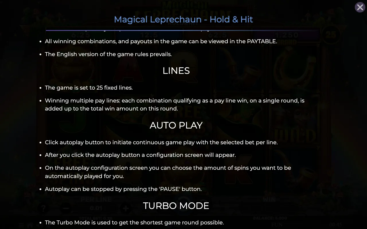 Lines — Magical Leprechaun Hold Hit