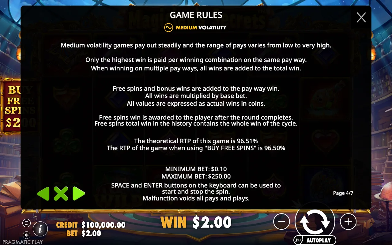 Game rules, page 4 — Magicians Secrets
