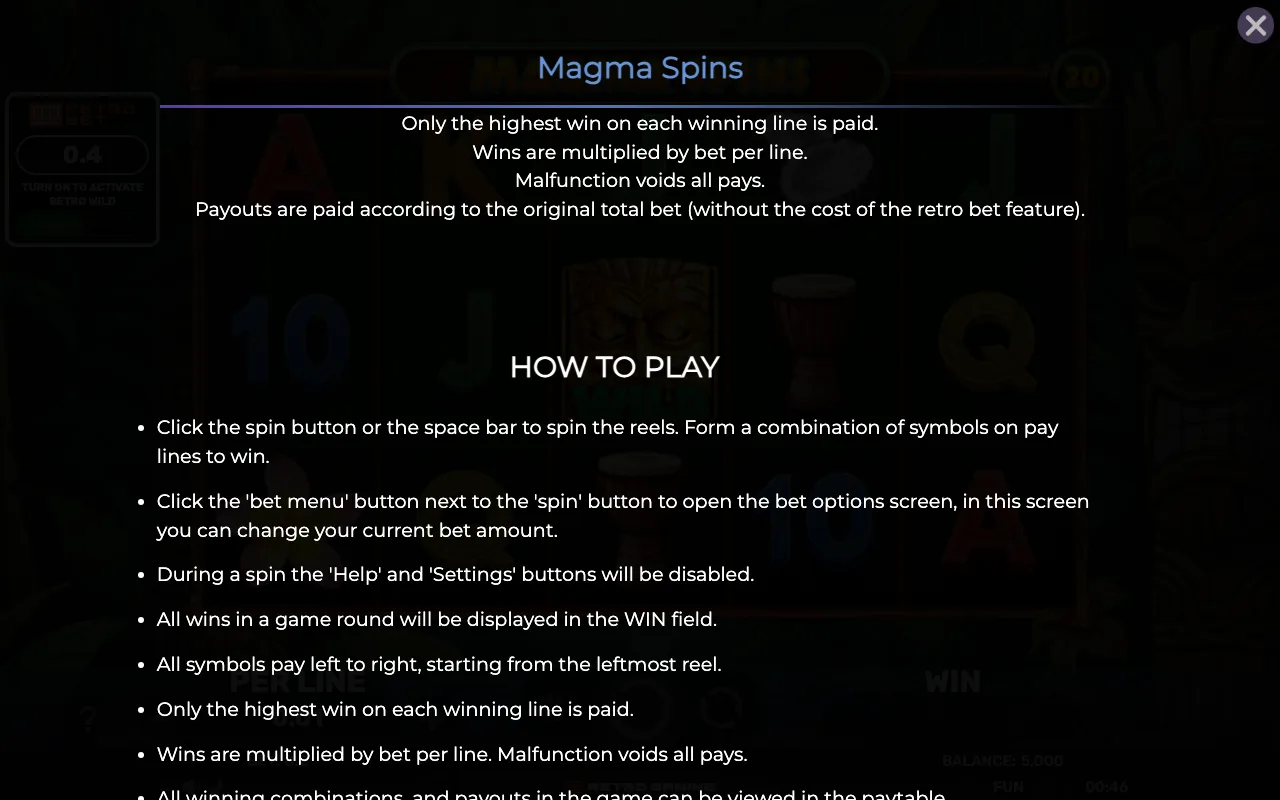How to play — Magma Spins