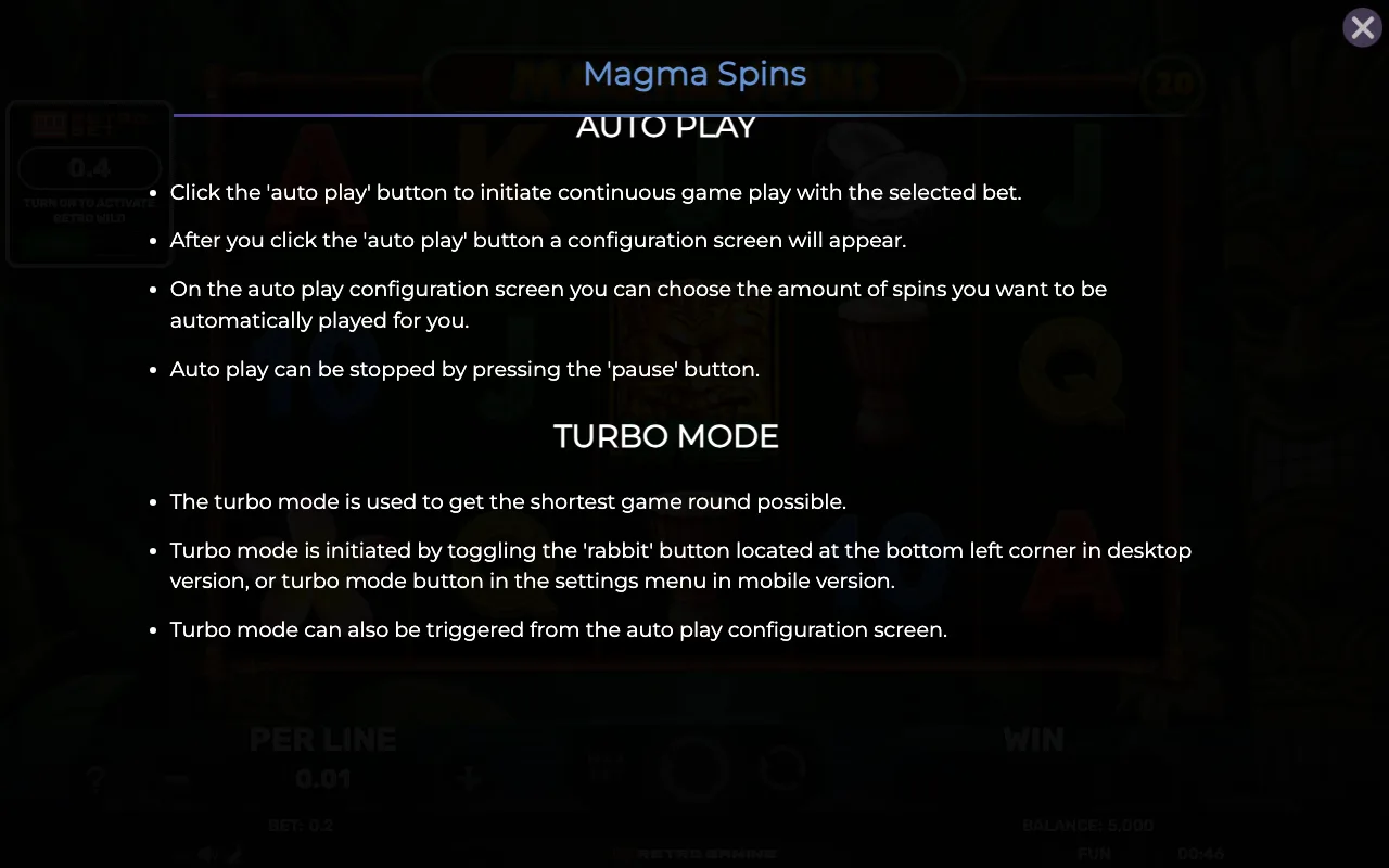 Game rules, page 8 — Magma Spins
