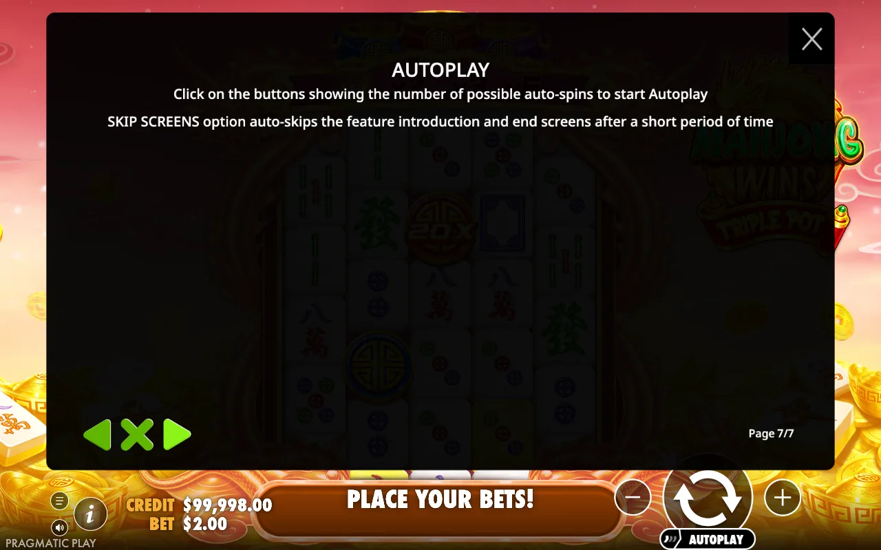 Autoplay — Mahjong Wins Triple Pot