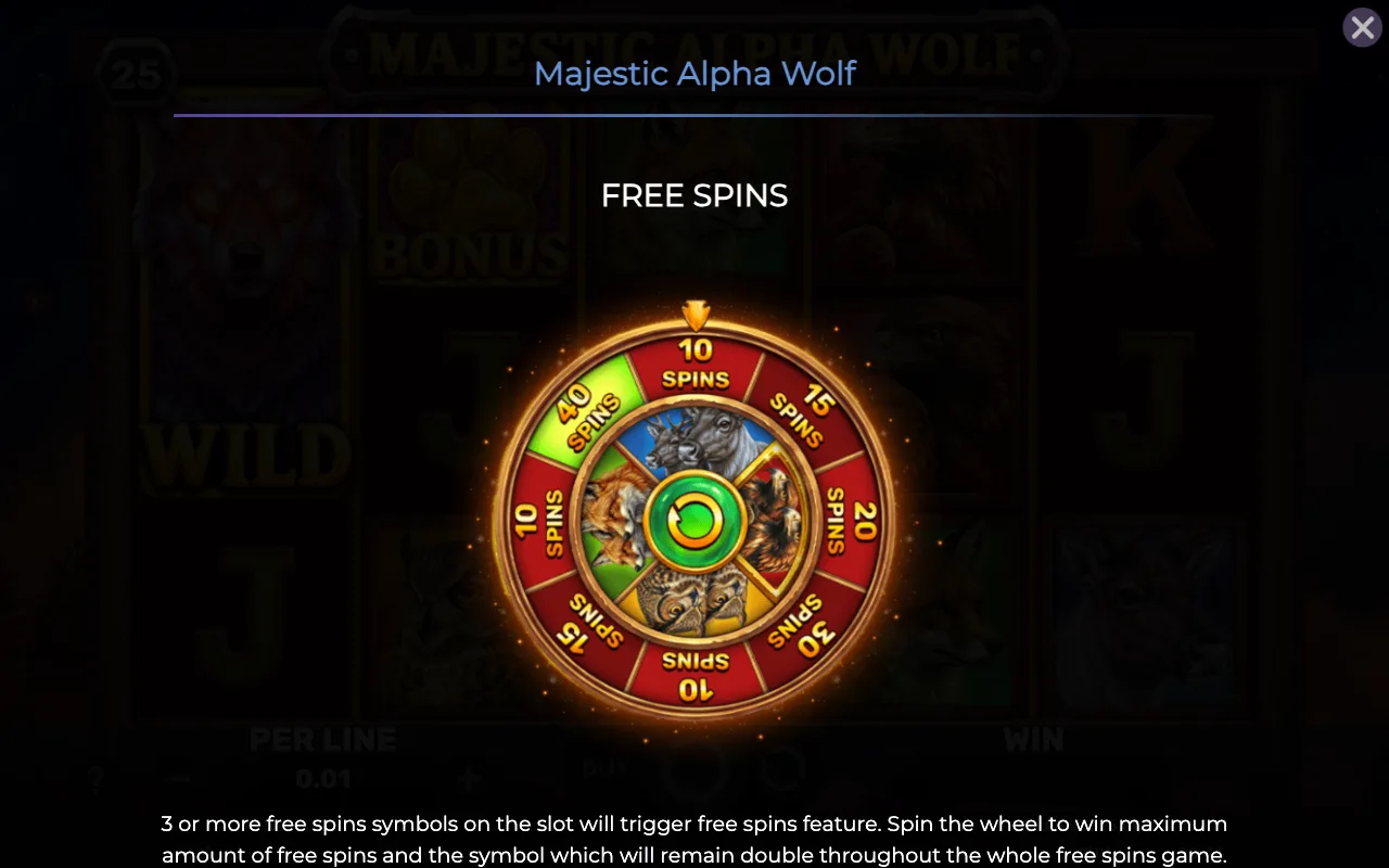 Free spins — Majestic Alpha Wolf