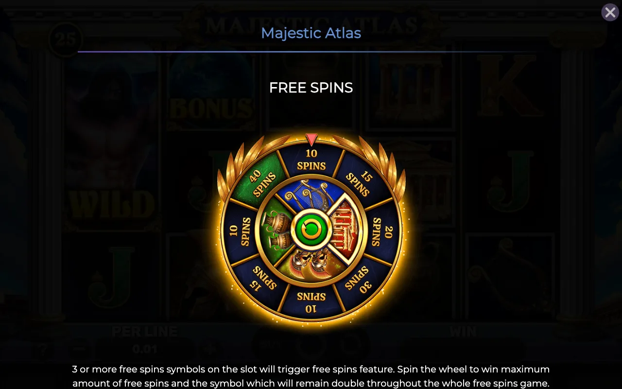 Free spins — Majestic Atlas