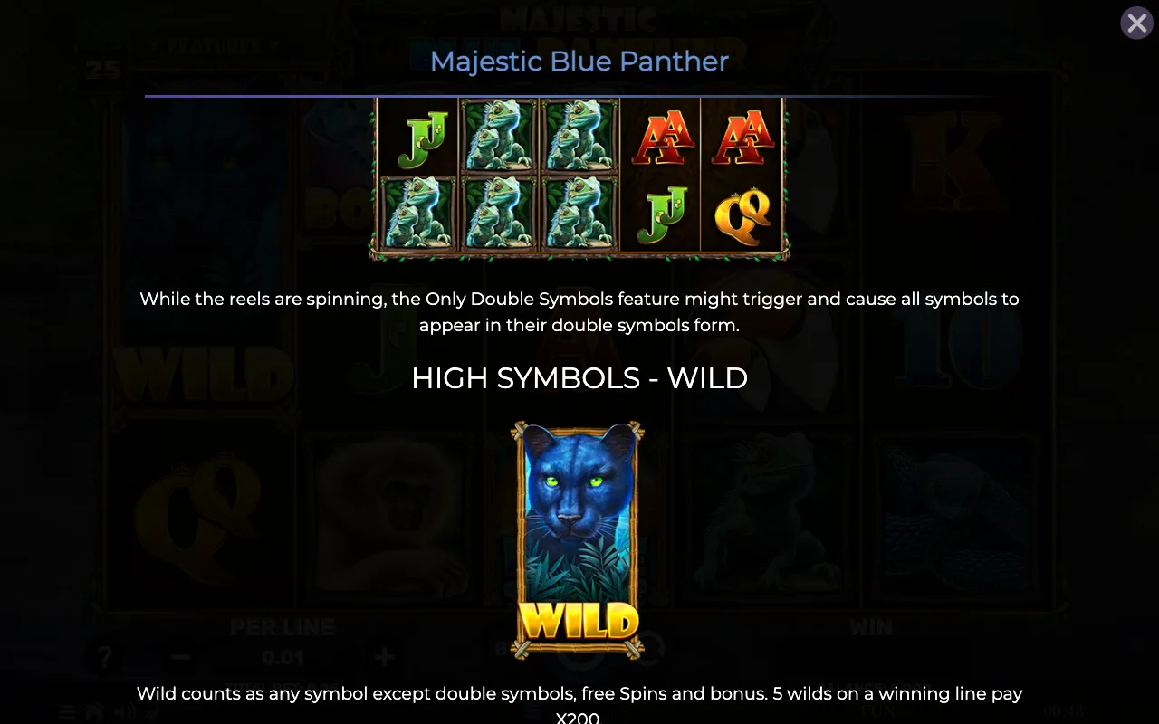 High symbols - wild — Majestic Blue Panther