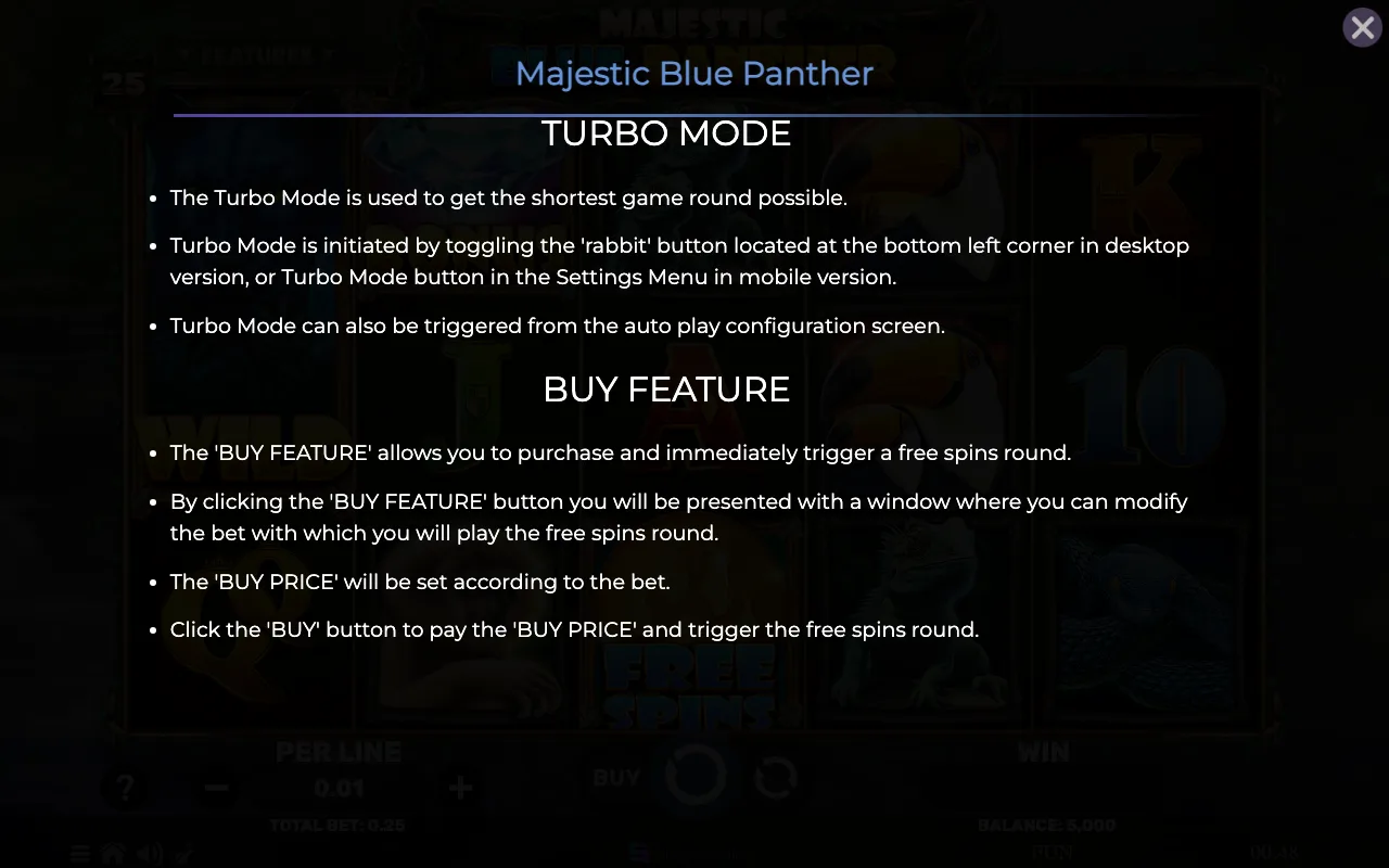 Game rules, page 8 — Majestic Blue Panther