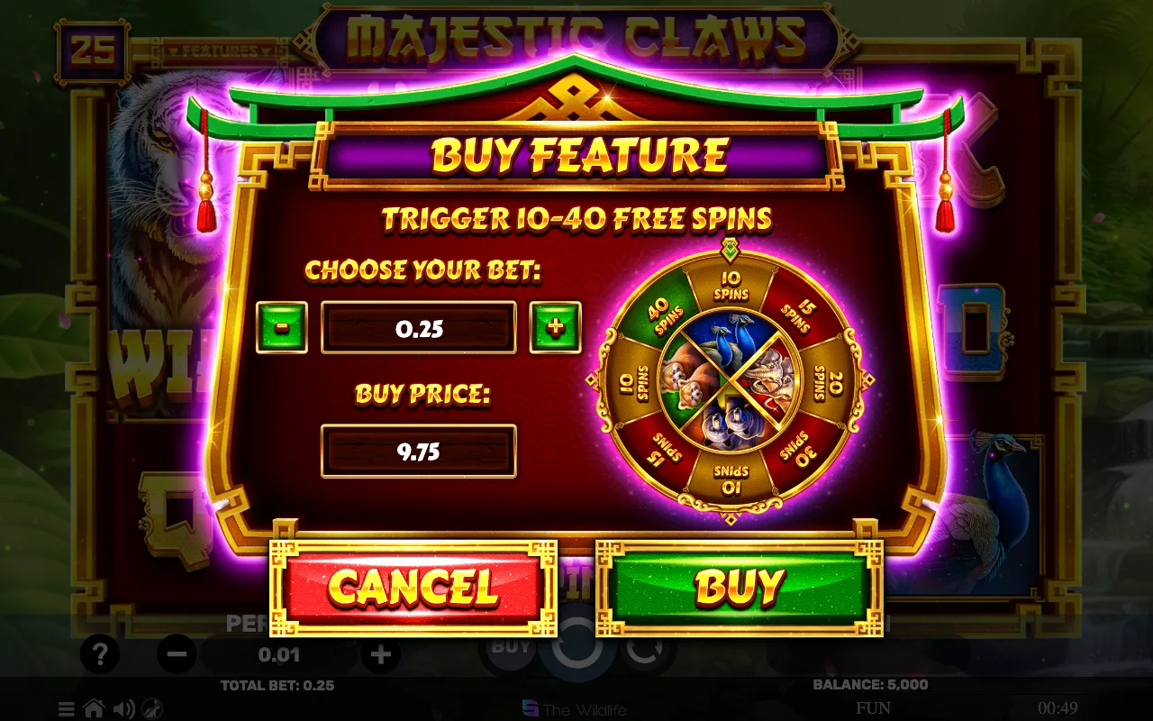 Buying the feature — Majestic Claws