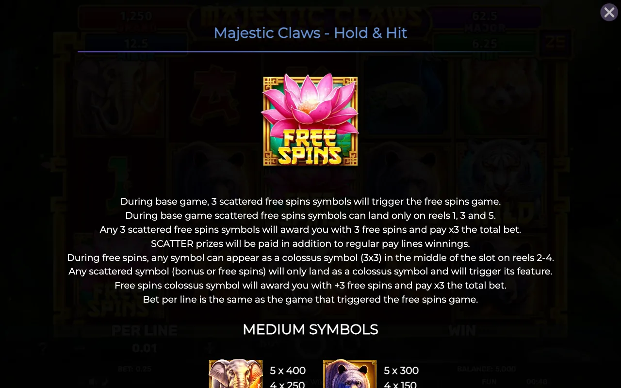 Game rules, page 3 — Majestic Claws Hold Hit