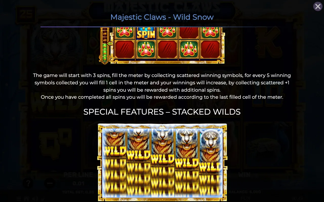 Game rules, page 2 — Majestic Claws Wild Snow