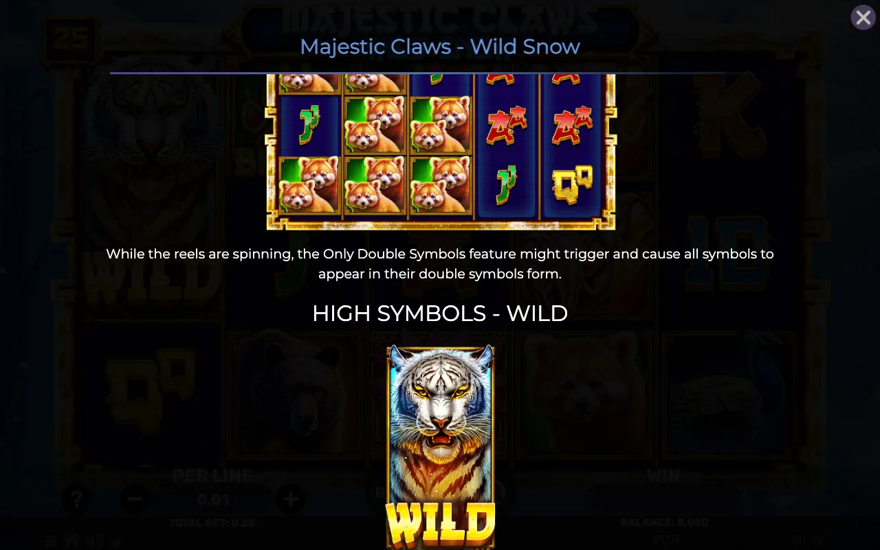 High symbols - wild — Majestic Claws Wild Snow
