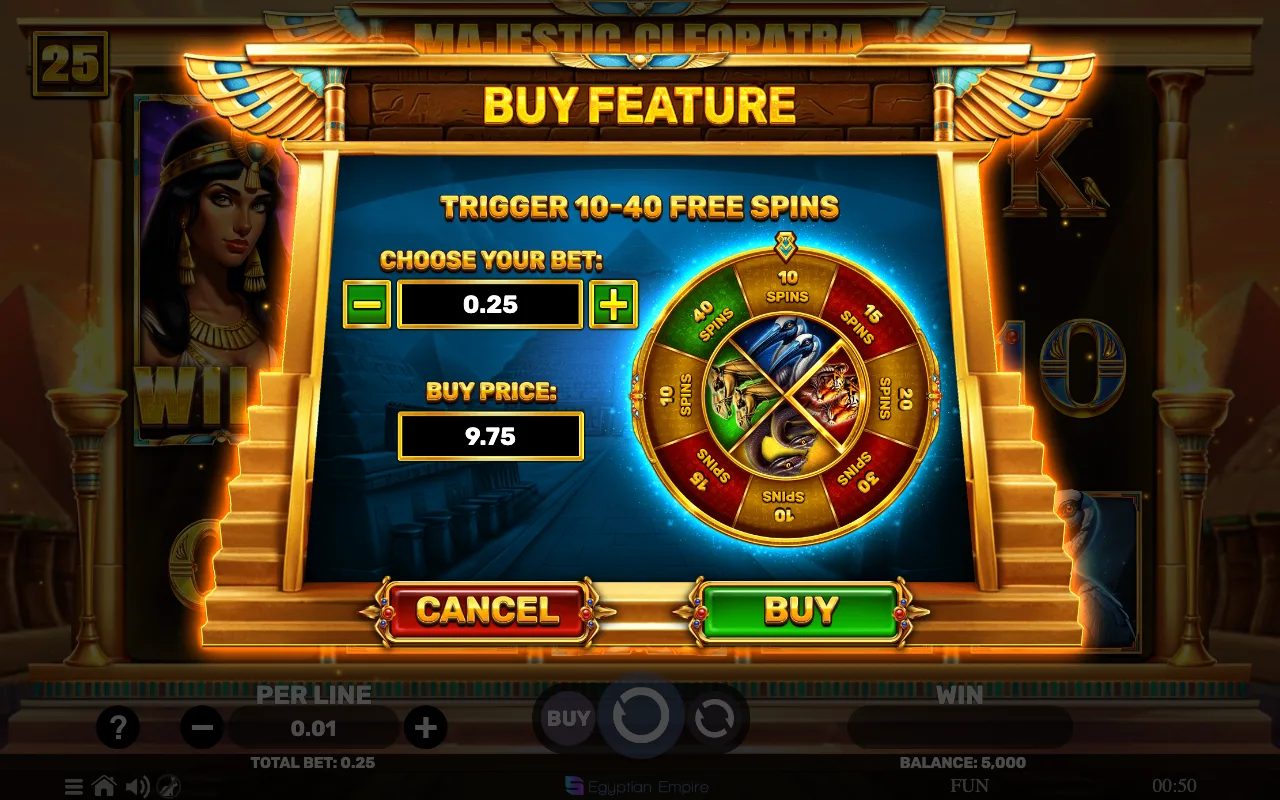 Buying the feature — Majestic Cleopatra
