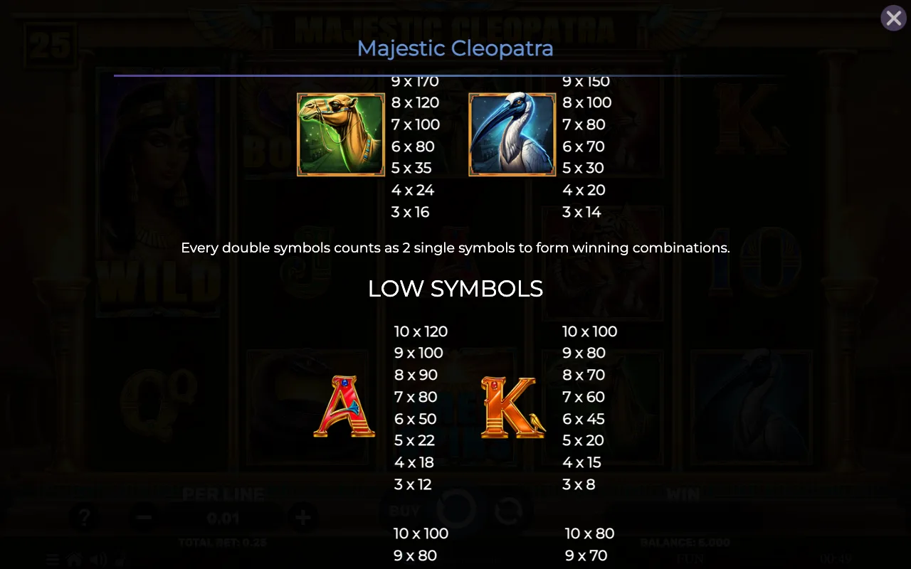 Game rules, page 5 — Majestic Cleopatra