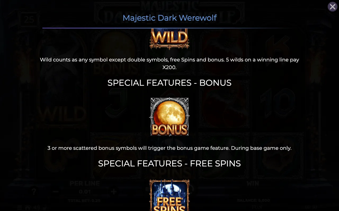 Special features - bonus — Majestic Dark Werewolf