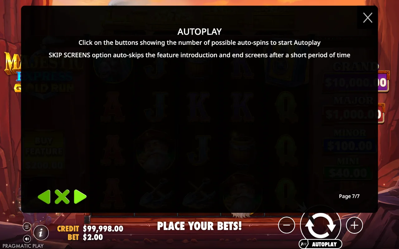 Autoplay — Majestic Express Gold Run