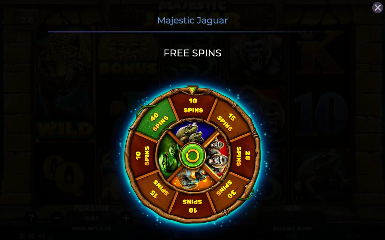 Free spins — Majestic Jaguar