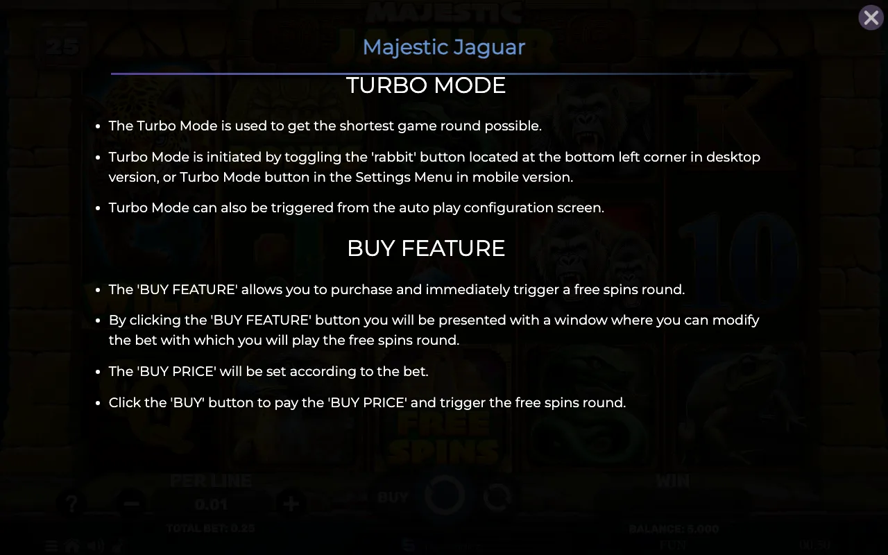 Game rules, page 8 — Majestic Jaguar