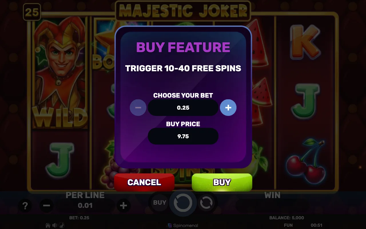 Buying the feature — Majestic Joker