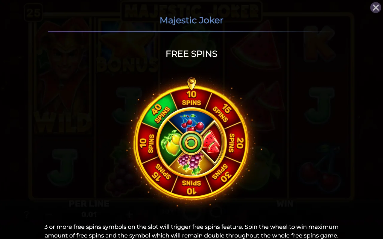 Free spins — Majestic Joker