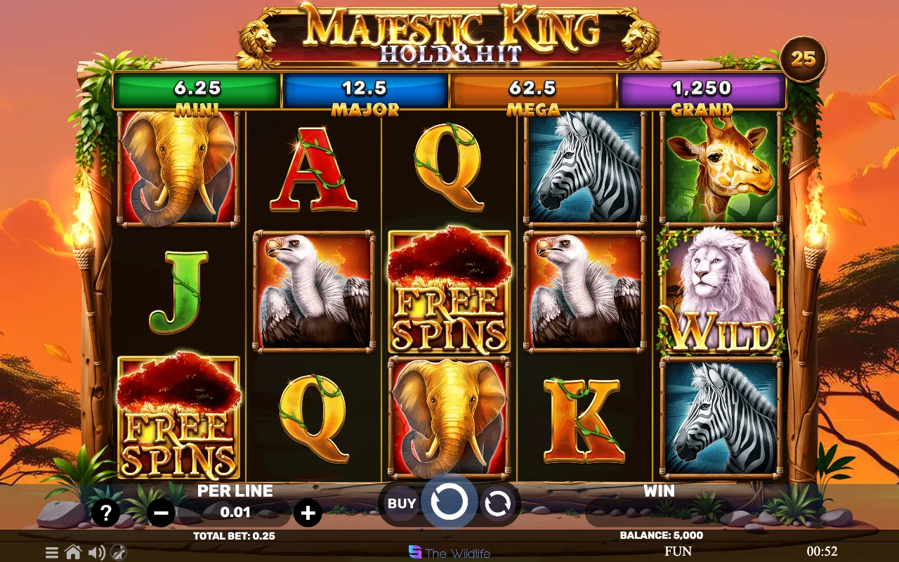 The base game — Majestic King Hold Hit