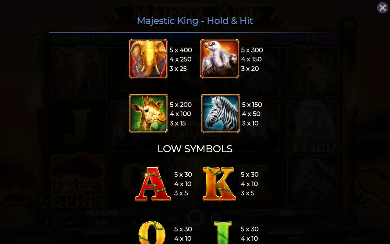 Game rules, page 4 — Majestic King Hold Hit