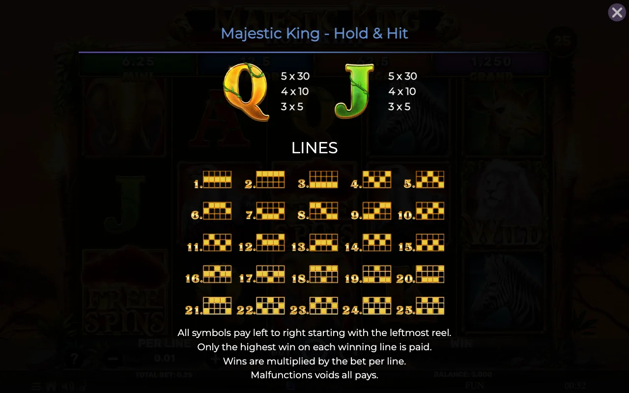 Game rules, page 5 — Majestic King Hold Hit