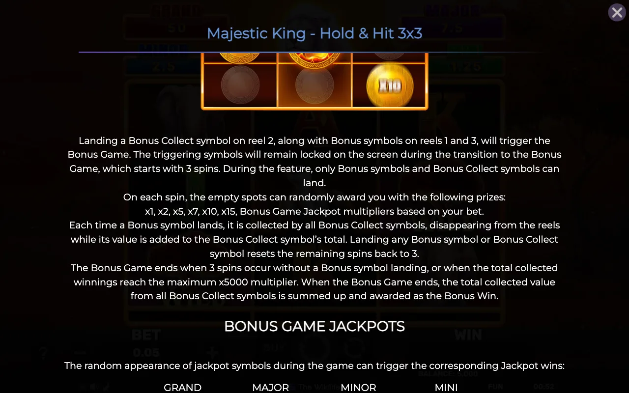 Game rules, page 2 — Majestic King Holdhit 3x3
