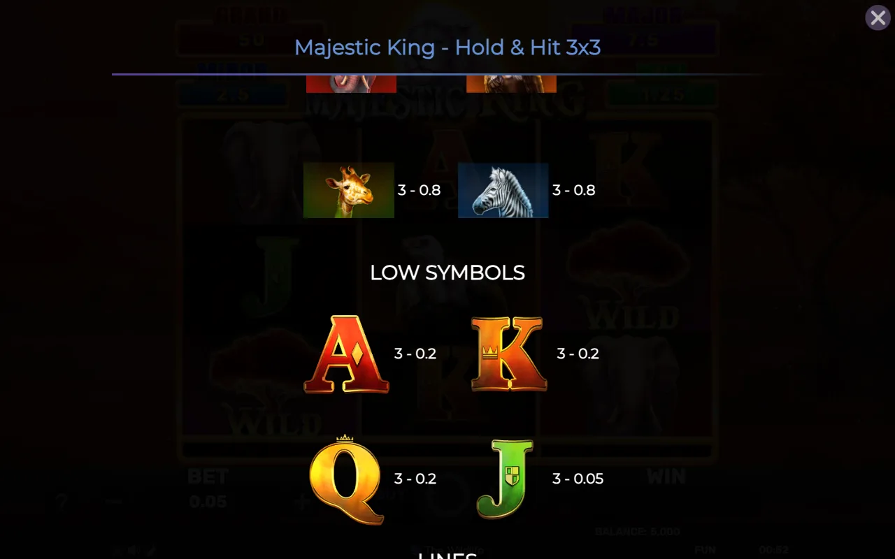 Low symbols — Majestic King Holdhit 3x3