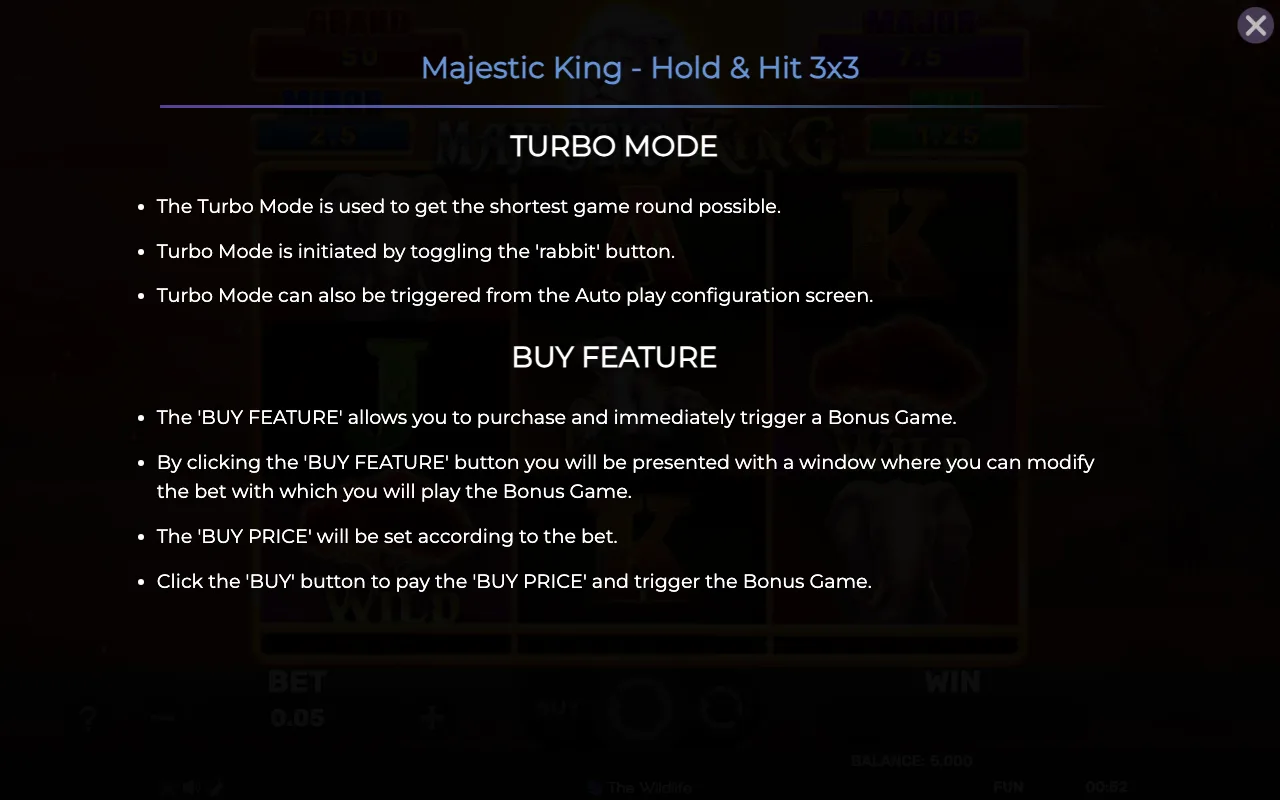 Game rules, page 8 — Majestic King Holdhit 3x3