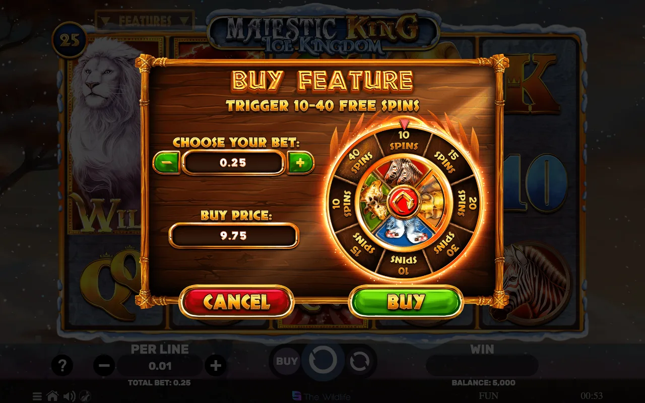 Buying the feature — Majestic King Ice Kingdom