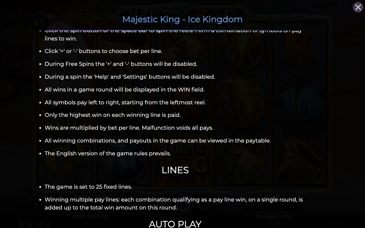 Game rules, page 7 — Majestic King Ice Kingdom