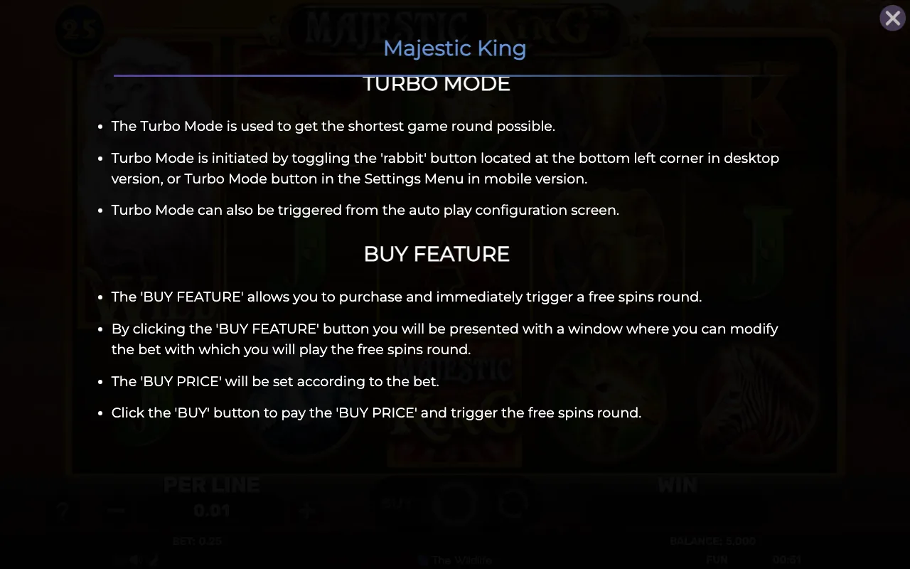 Game rules, page 8 — Majestic King