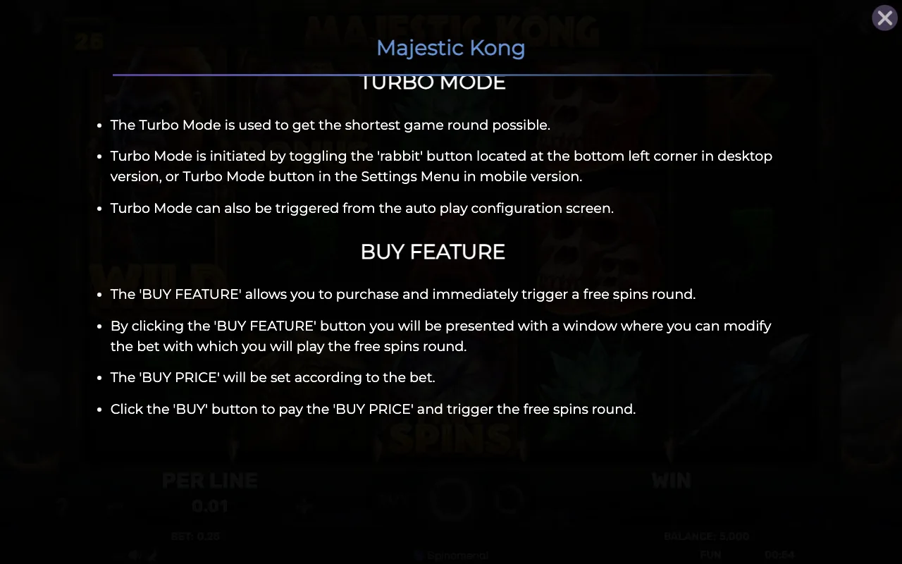 Buy feature — Majestic Kong