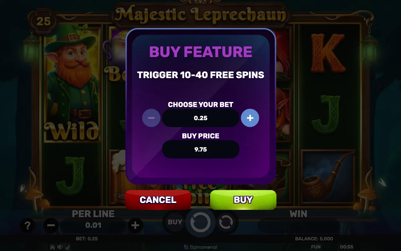Buying the feature — Majestic Leprechaun