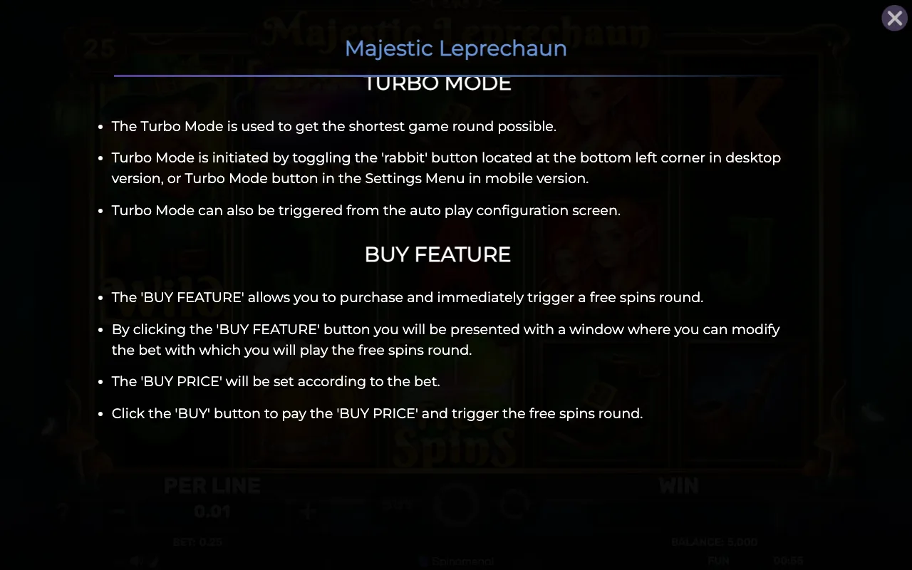 Buy feature — Majestic Leprechaun