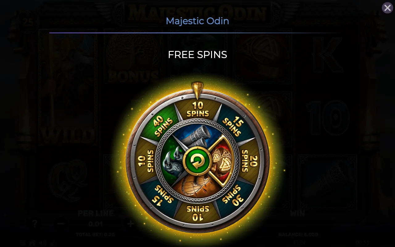 Free spins — Majestic Odin