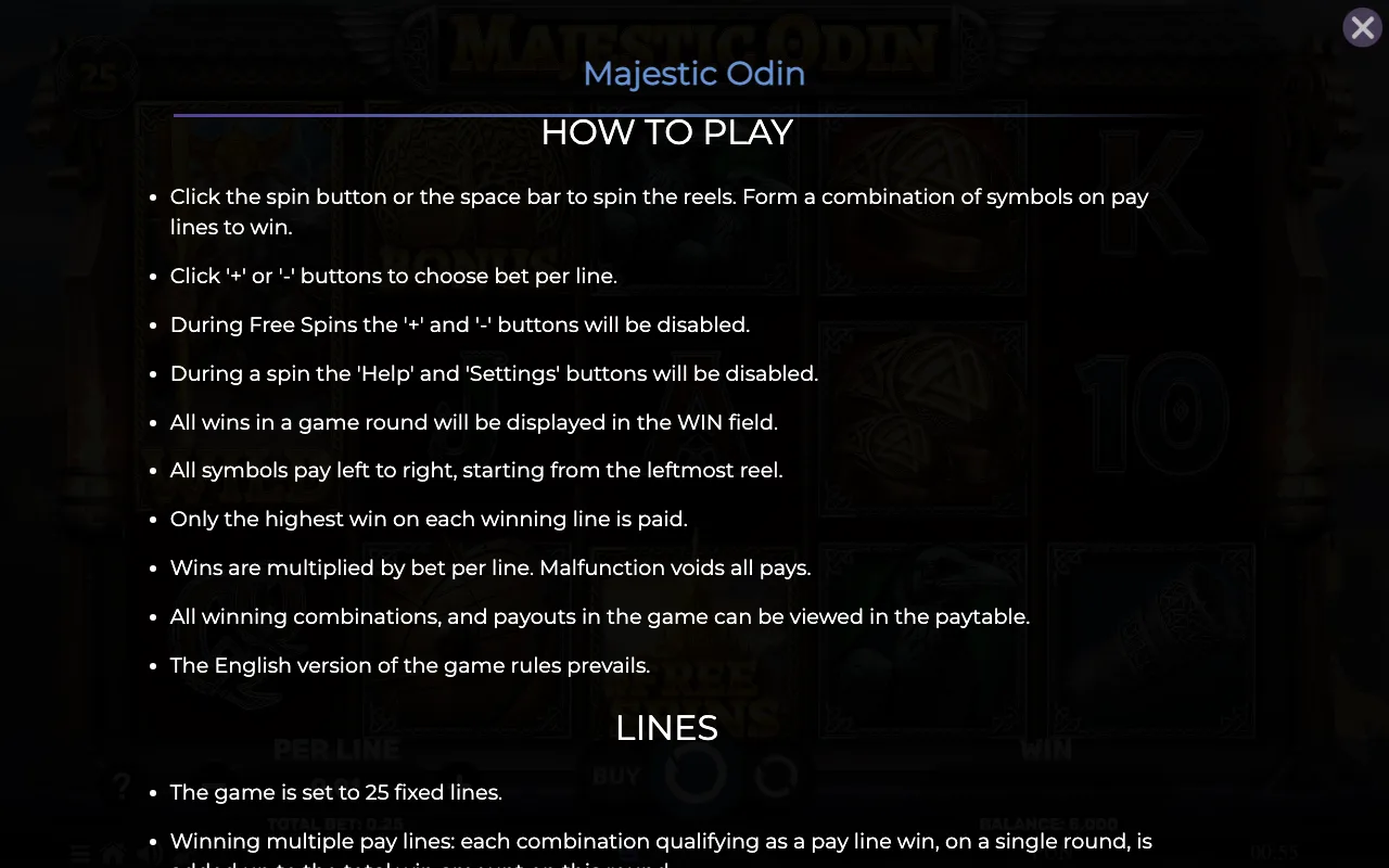 Game rules, page 7 — Majestic Odin