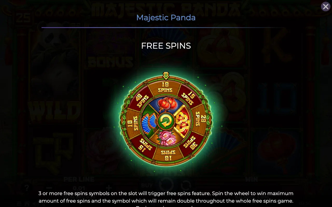 Free spins — Majestic Panda