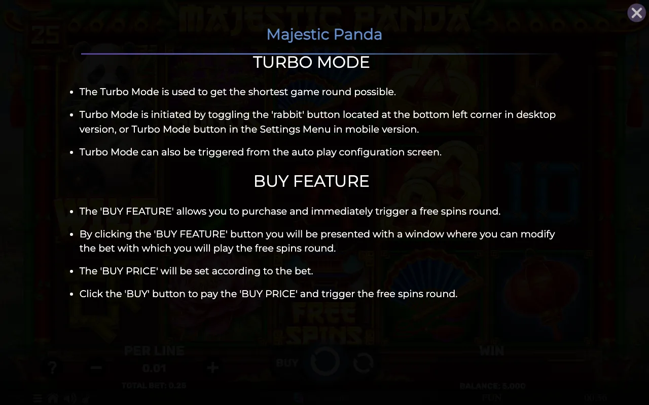 Game rules, page 8 — Majestic Panda
