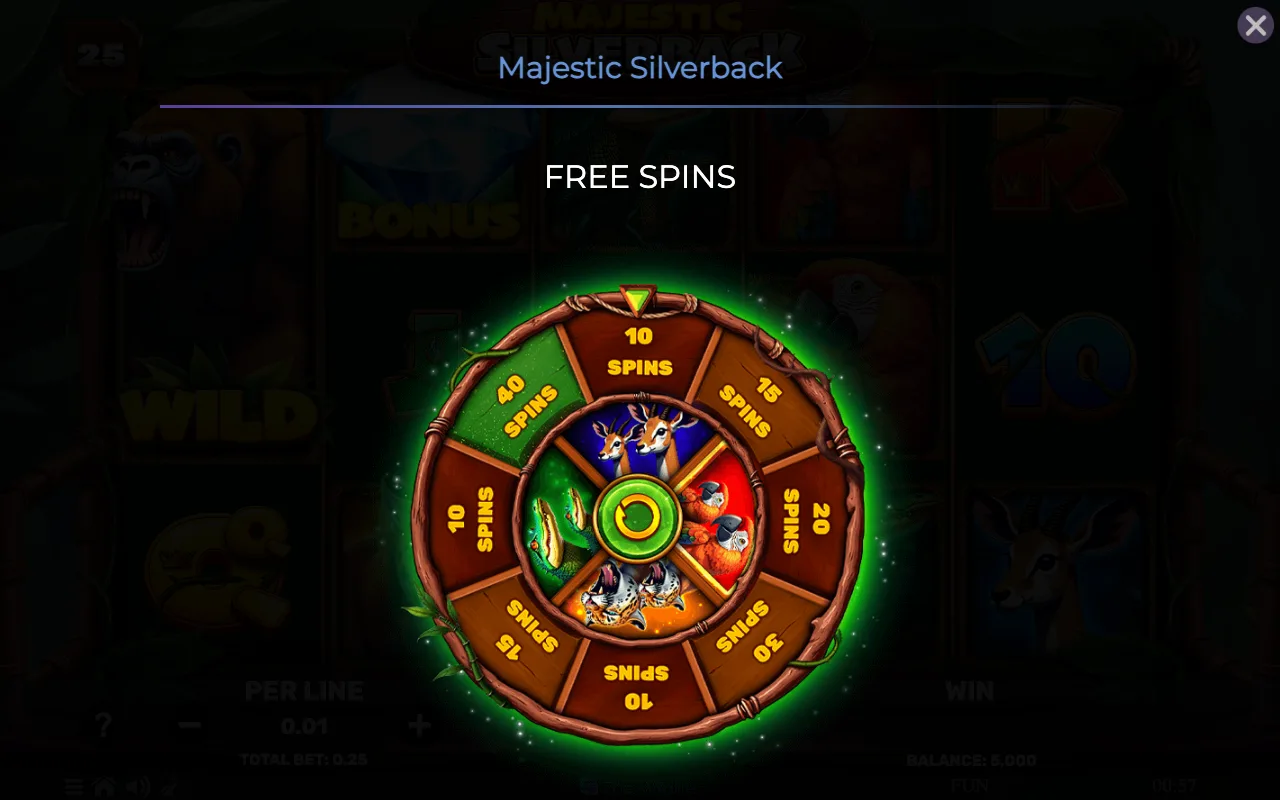 Free spins — Majestic Silverback