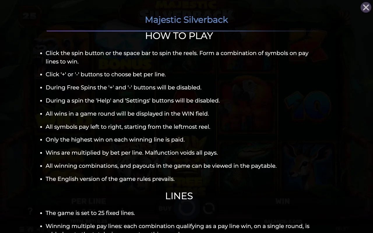 How to play — Majestic Silverback
