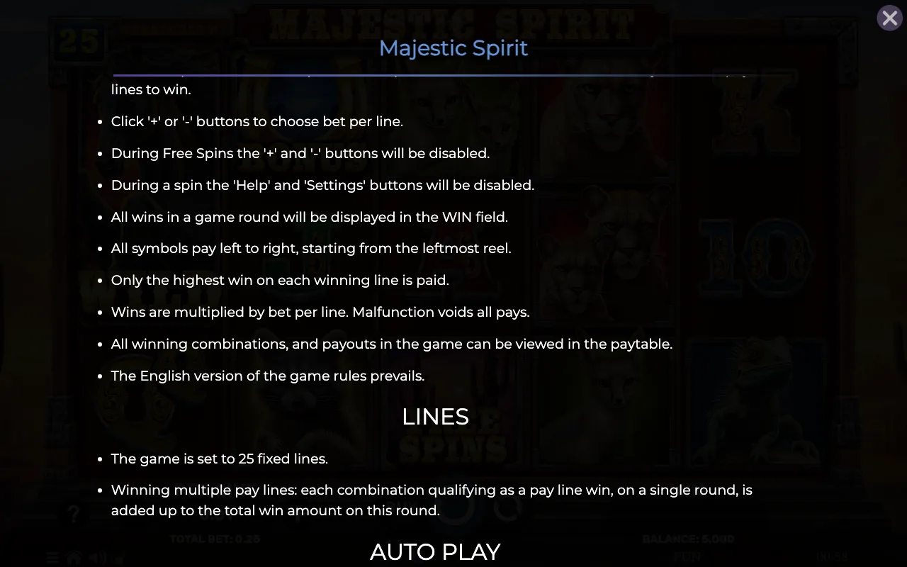 Game rules, page 7 — Majestic Spirit